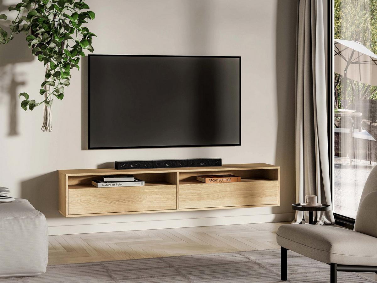 TV-HÄNGEBOARD Heggers mit Fächern MAVELIE 180 CM - Beige, Holzwerkstoff (180/33/33cm) - Selsey