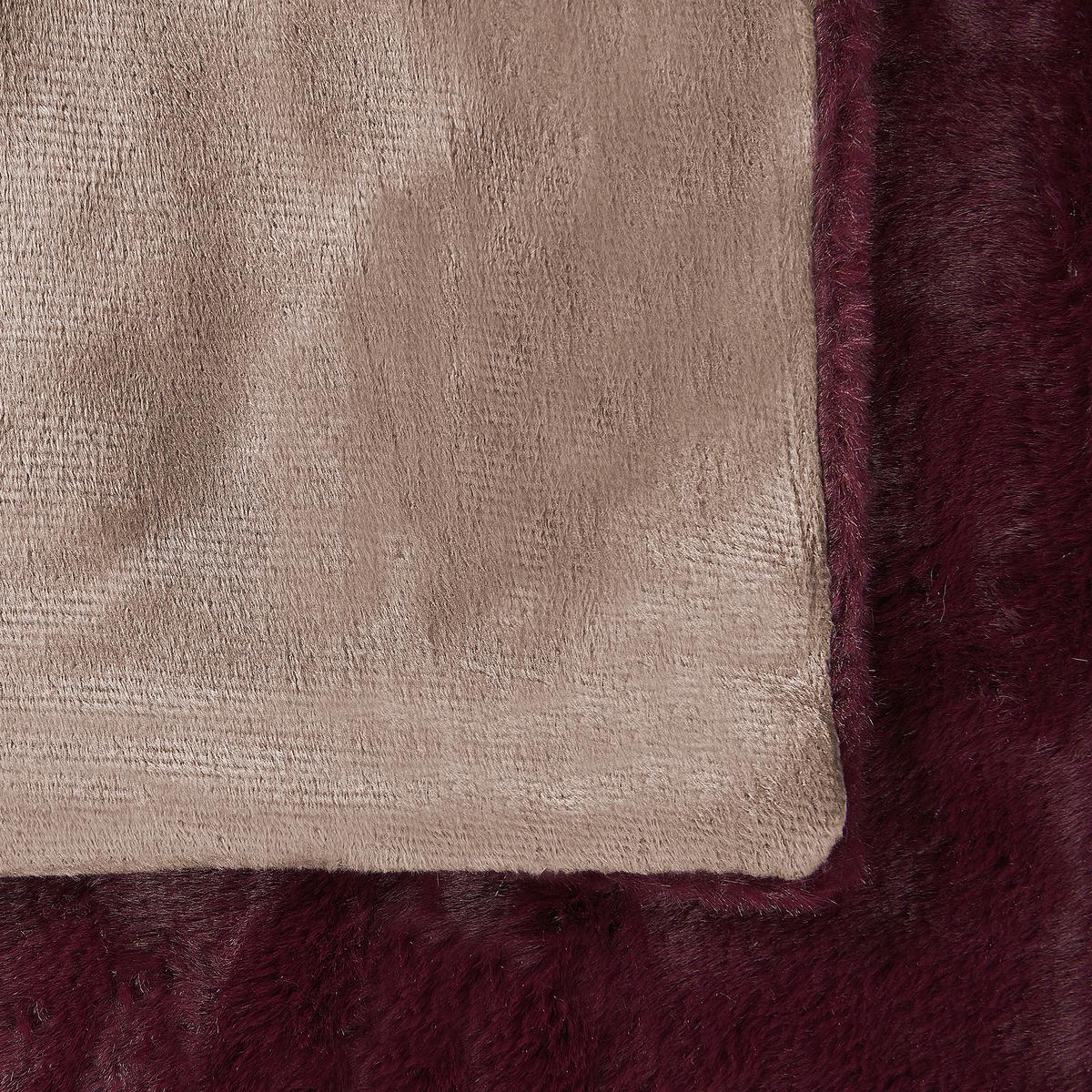 DECKE Burgunderrot Tantan 180/220 cm - Weinrot, Textil (180/220cm) - Beliani