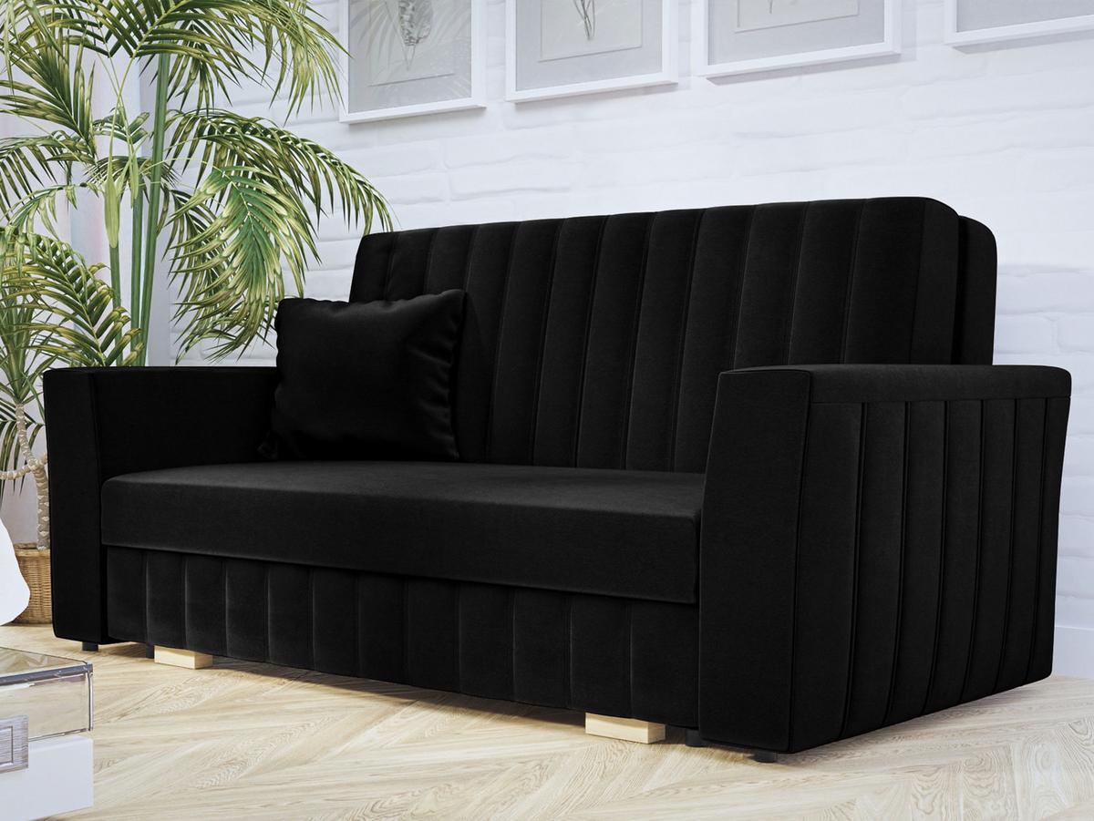 SCHLAFSOFA Viva Glam III - Schwarz/Naturfarben, Holz/Kunststoff (160/85/98cm) - MIRJAN24