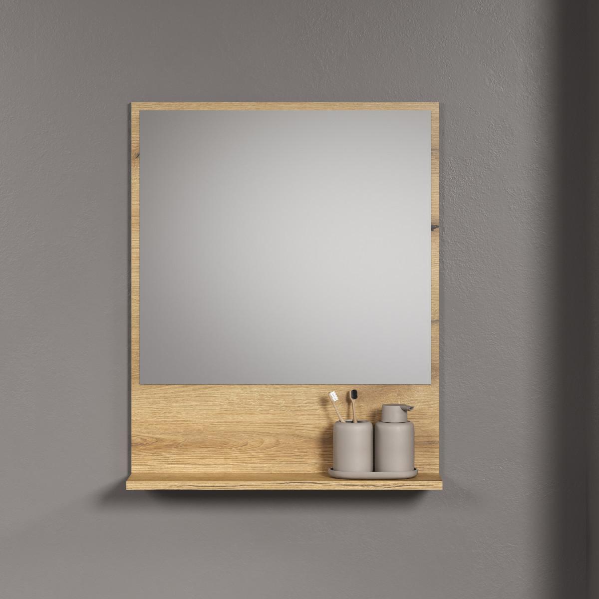 WANDSPIEGEL PureBliss Eiche Dekor - Eichefarben, Holzwerkstoff (60/74/14cm) - Trendteam