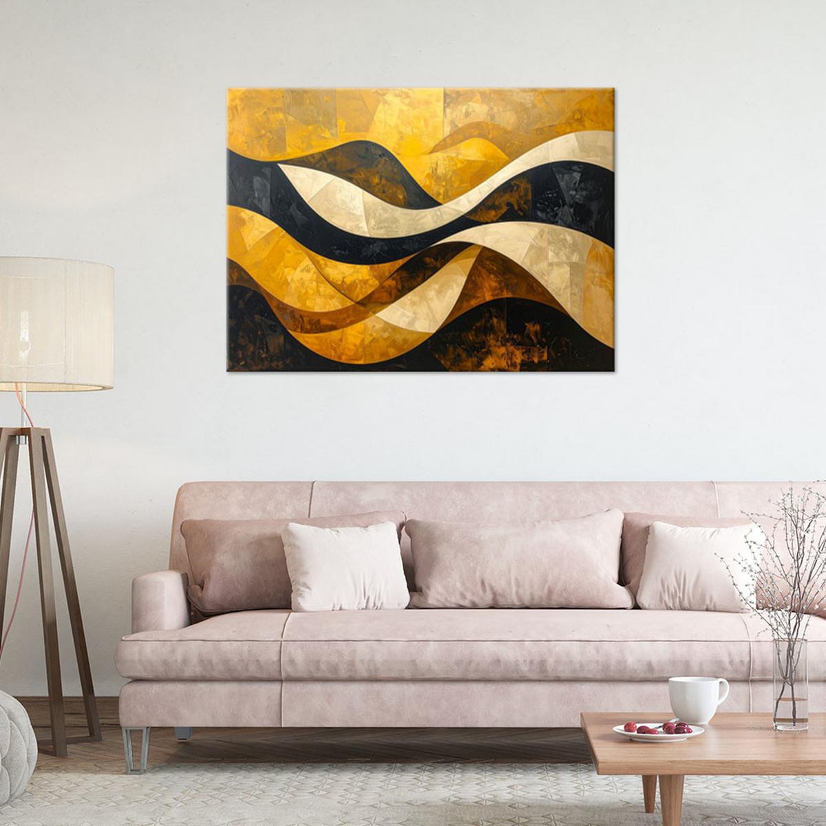 LEINWANDBILD 3D und geometrisch 100x70cm - Gelb, Textil (100/70cm) - Feeby