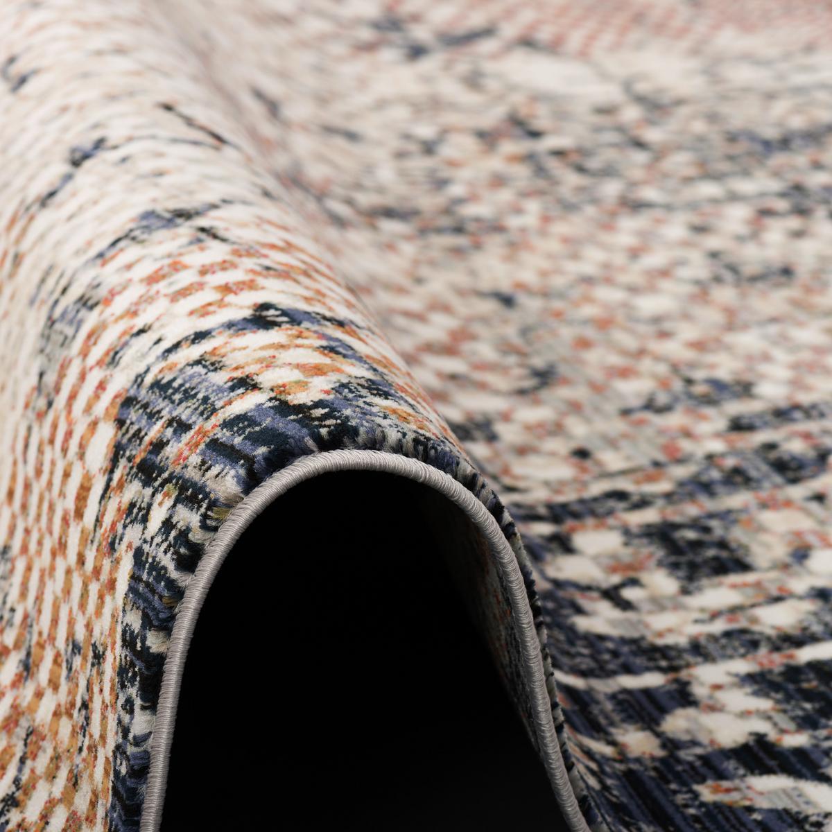 DESIGNER TEPPICH NIA VINTAGE PIXEL VERLAUF - Blaugrau, Textil (80/150cm) - Pergamon
