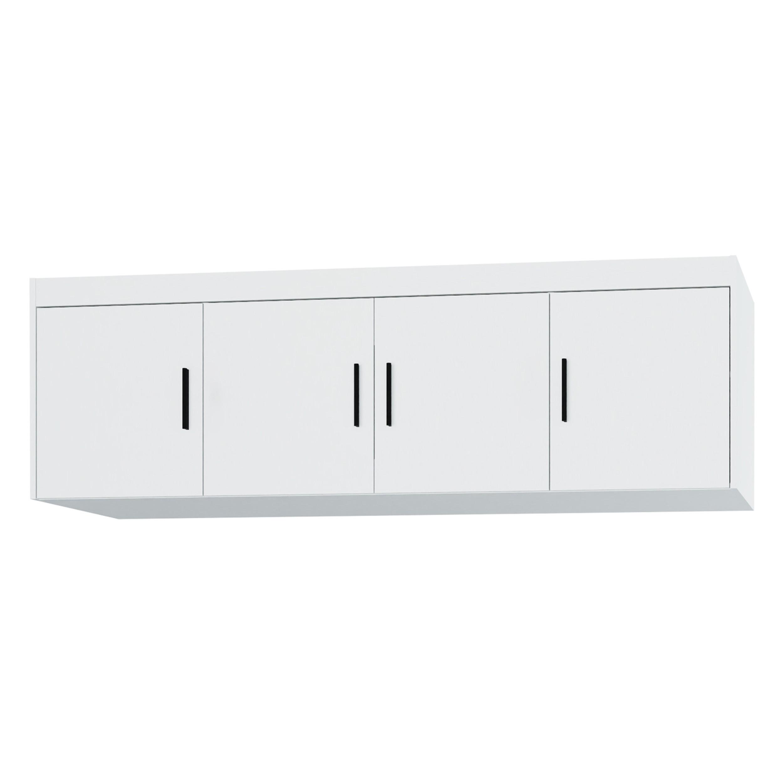 AUFSATZSCHRANK Storicos Weiß 176,3/55,5/53 cm - 4T Modern - Weiß, Holzwerkstoff/Kunststoff (176.3/55/53cm) - AX Living