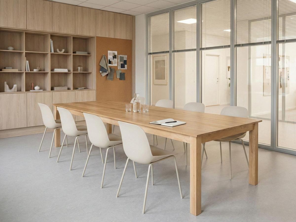 KONFERENZTISCH Ausziehbar 100/180-280 cm Helle Esche Madura - Hellbraun, Holzwerkstoff (180/100/76cm) - Beliani