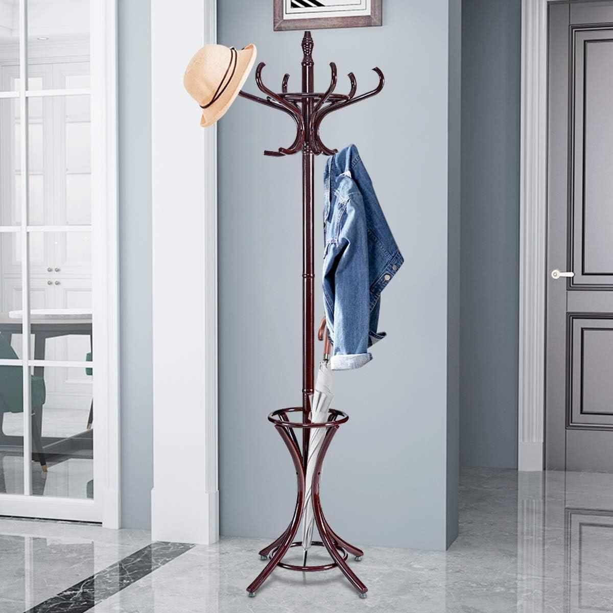 GARDEROBENSTÄNDER Braun - Braun, Holz (51/184/51cm) - COSTWAY
