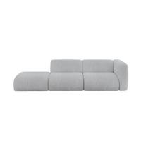 SOFA Ottomane Rechts MIRA-S3 296x89x70 Grau Cord - Blaugrau/Schwarz, Holzwerkstoff/Kunststoff (296/70/89cm) - ALTDECOR