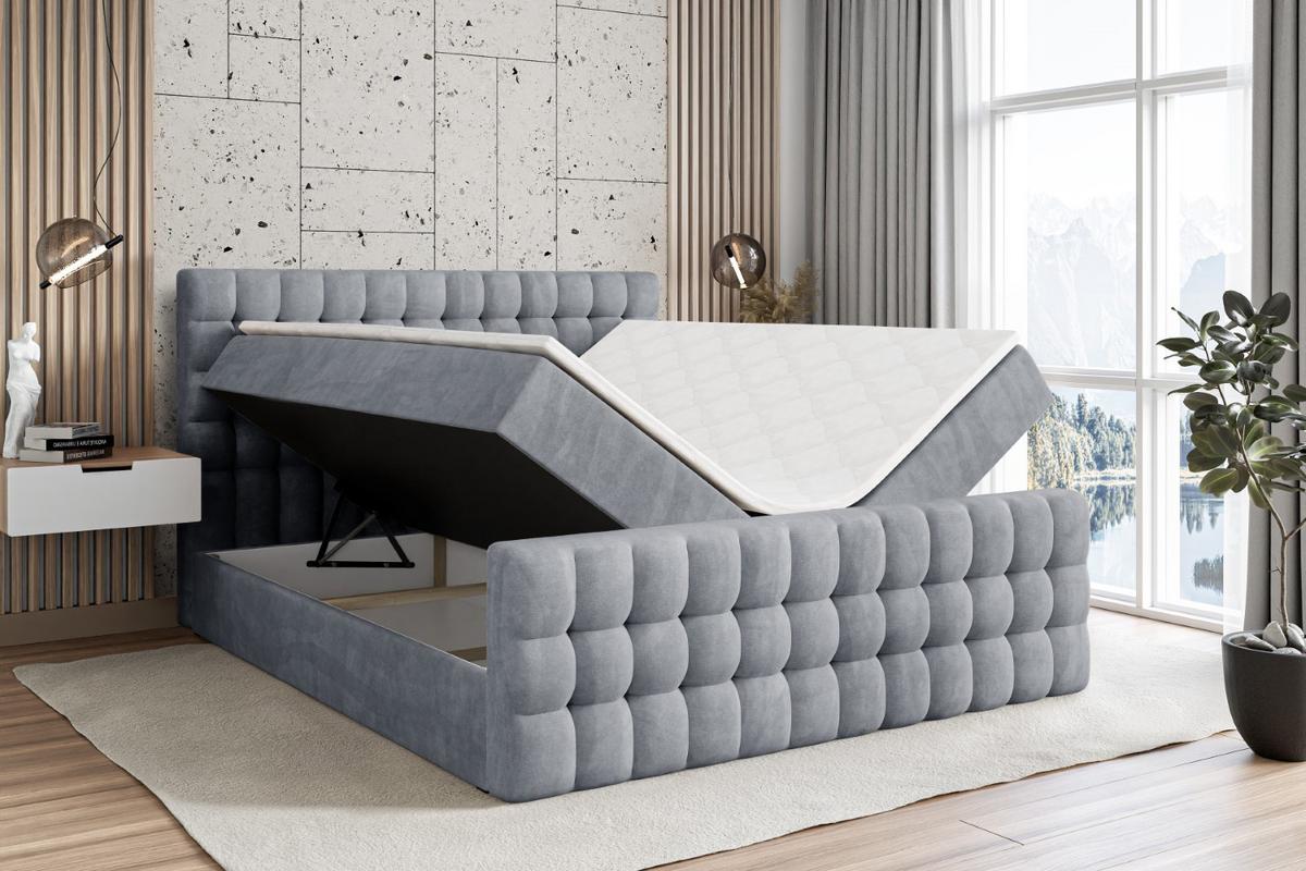BOXBETT VIONE-Z - 180 x 200 - H3 - Grau - Grau, Holzwerkstoff (180/200cm) - ALTDECOR