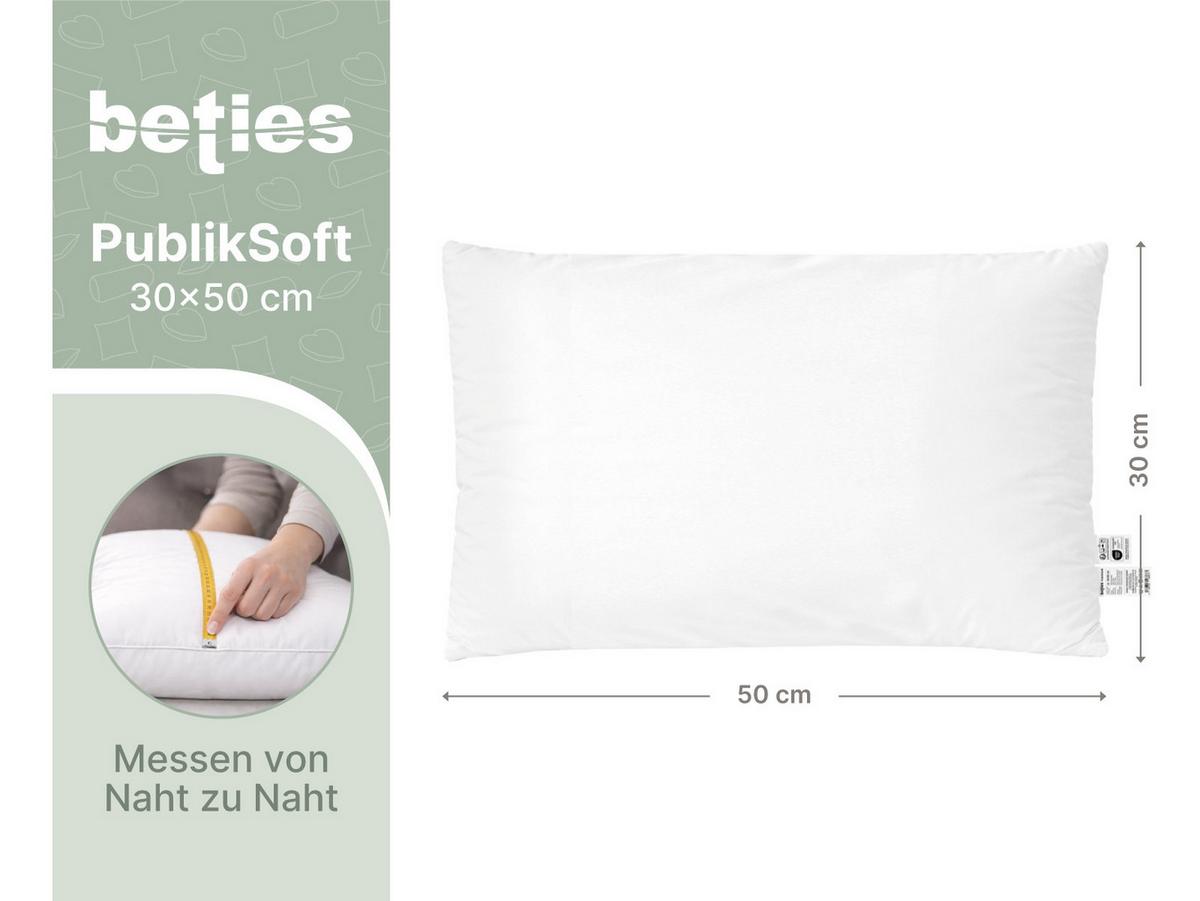 DAUNENKISSEN PublikSoft 30/50 cm - Weiß, Naturmaterialien/Textil (30/50cm) - beties Heimtextil