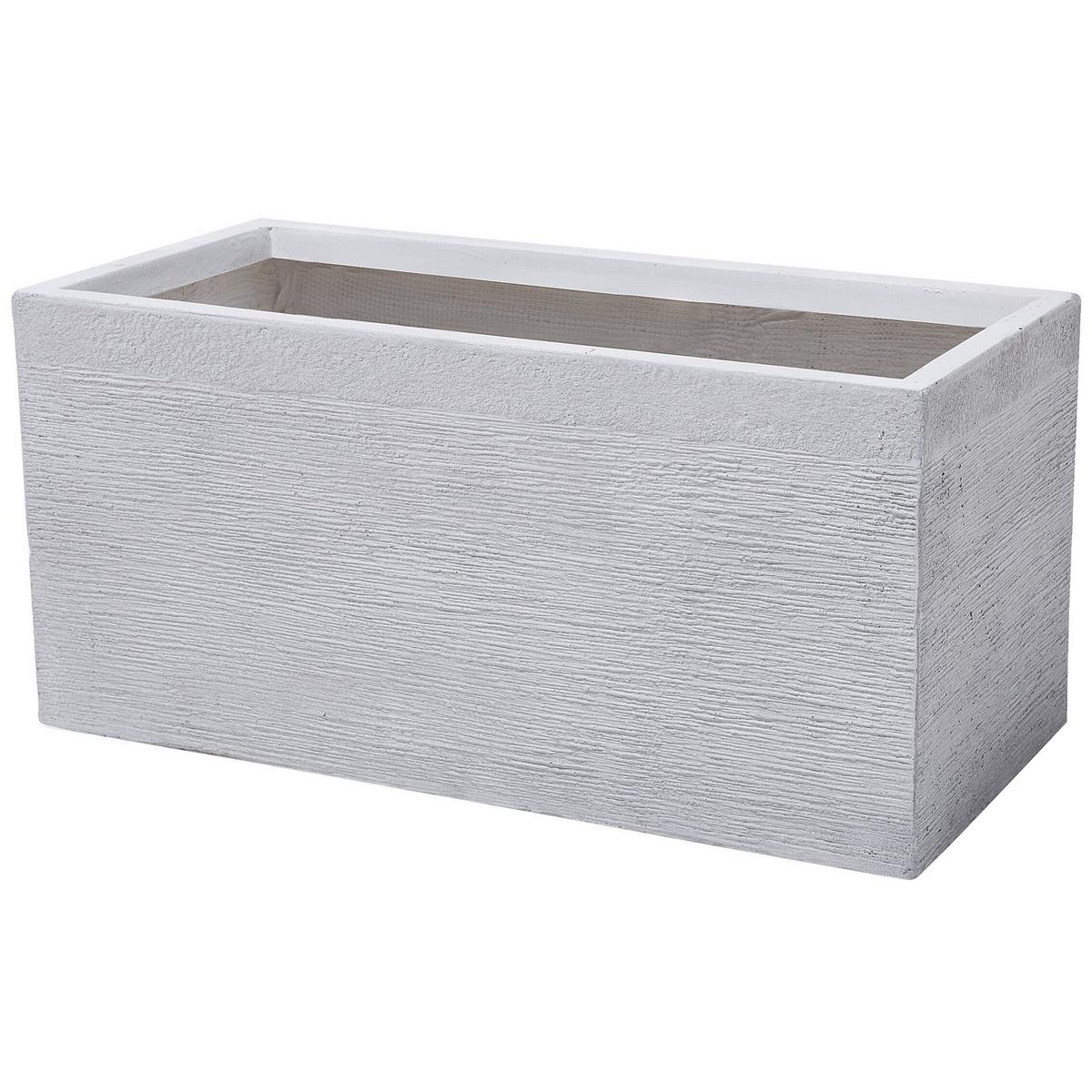 BLUMENTOPF Weiß Myra - Weiß, Naturmaterialen (37cm) - Beliani
