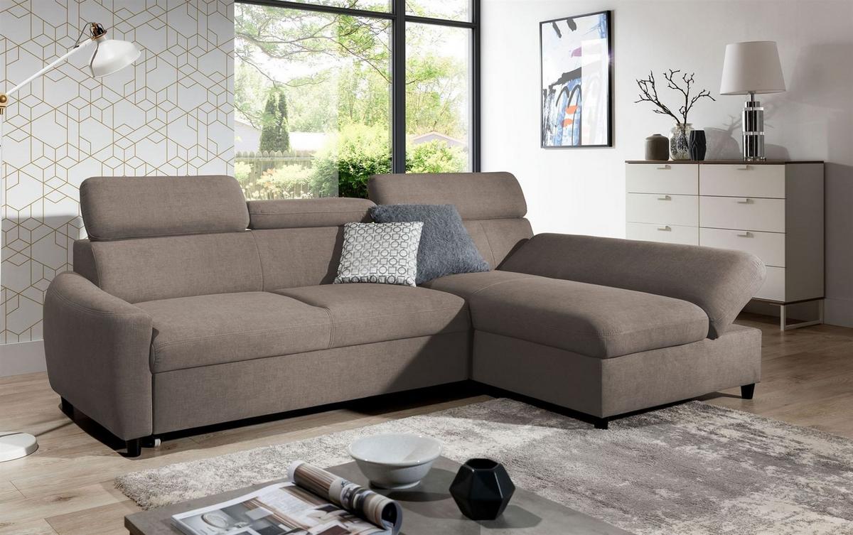 ECKSOFA Schlafsofa Anton Xs In Esito - Taupe, Holzwerkstoff/Textil (170/260cm) - Fun Möbel