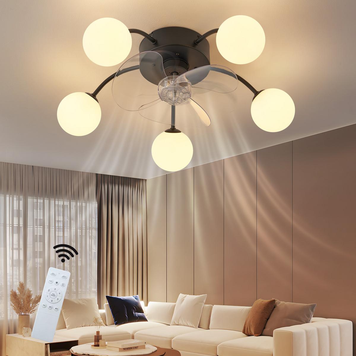 DECKENVENTILATOR Ularen 50/10/17 cm - Schwarz/Weiß, Kunststoff/Metall (50/10/17cm) - ZMH