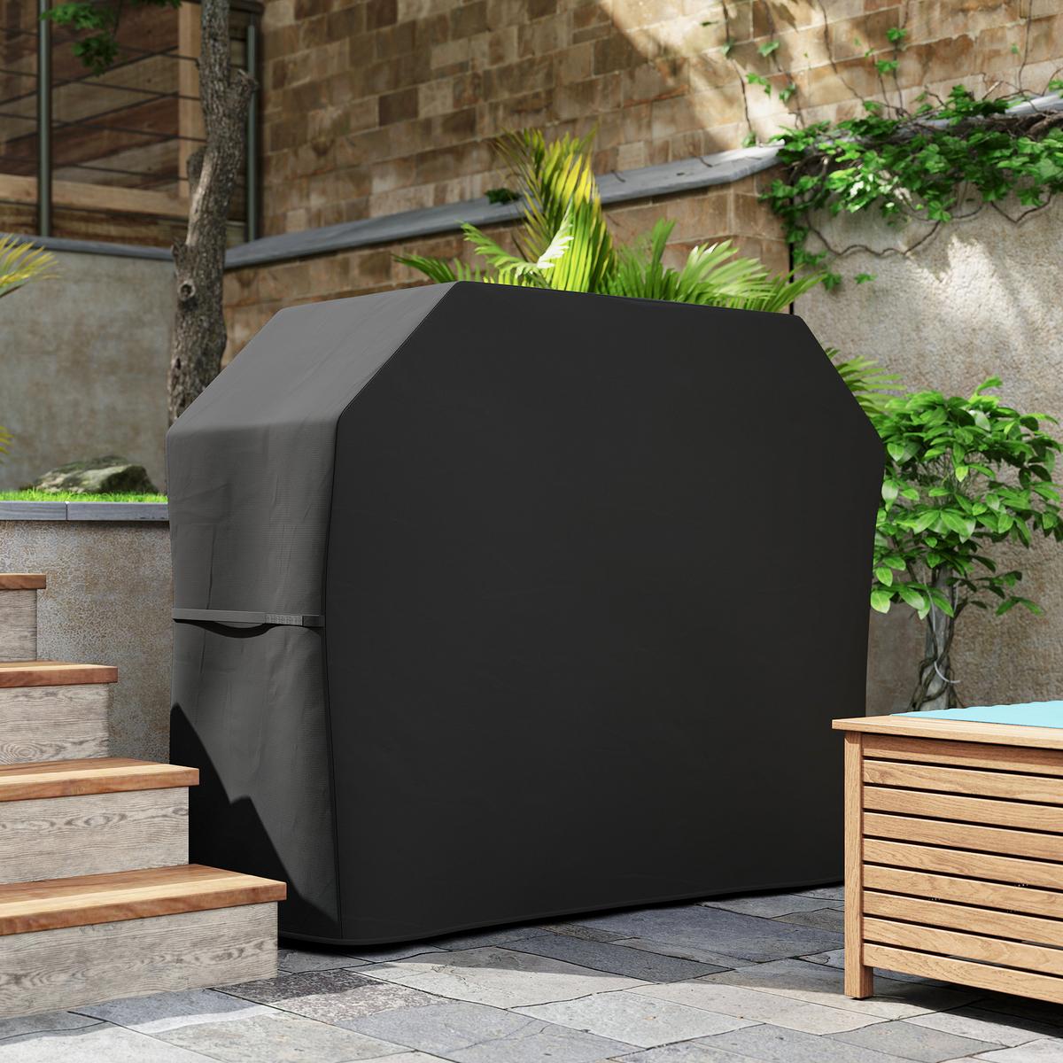 GRILLABDECKUNG Polyester Schwarz - Schwarz, Textil (61/120/147cm) - Outsunny