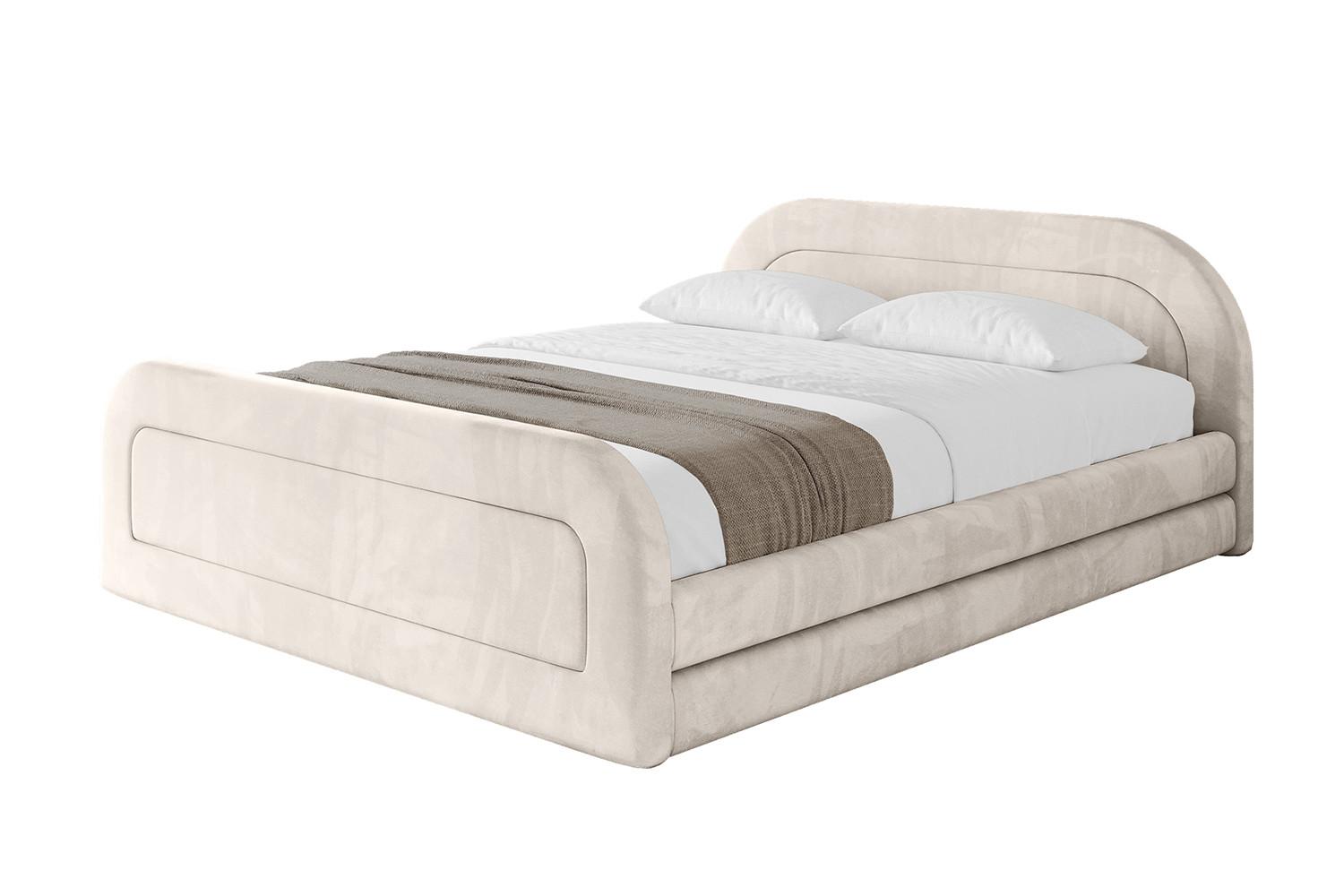 POLSTERBETT mit Bettkasten, Fußteil und Lattenrost, Boxbett ohne Matratze - LERIS-v1-Z 180x200 Beige - Beige, Holzwerkstoff/Textil (180/200cm) - ALTDECOR