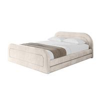 POLSTERBETT mit Bettkasten, Fußteil und Lattenrost, Boxbett ohne Matratze - LERIS-v1-Z 180x200 Beige - Beige, Holzwerkstoff/Textil (180/200cm) - ALTDECOR