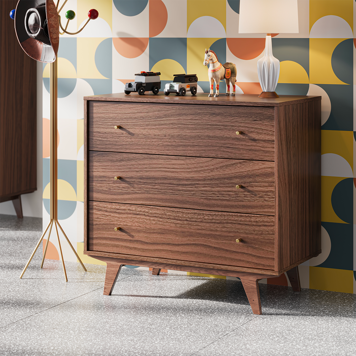 KINDERKOMMODE Mid Holz - Braun, Holzwerkstoff (90/85/50cm) - Petits-meubles