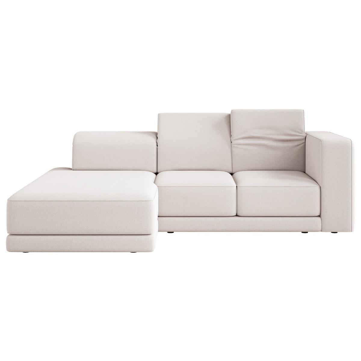 ECKSOFA Novals L-Form, 4-Sitzer, links 278 cm - Creme/Schwarz, Holz/Kunststoff (278/168cm) - Selsey