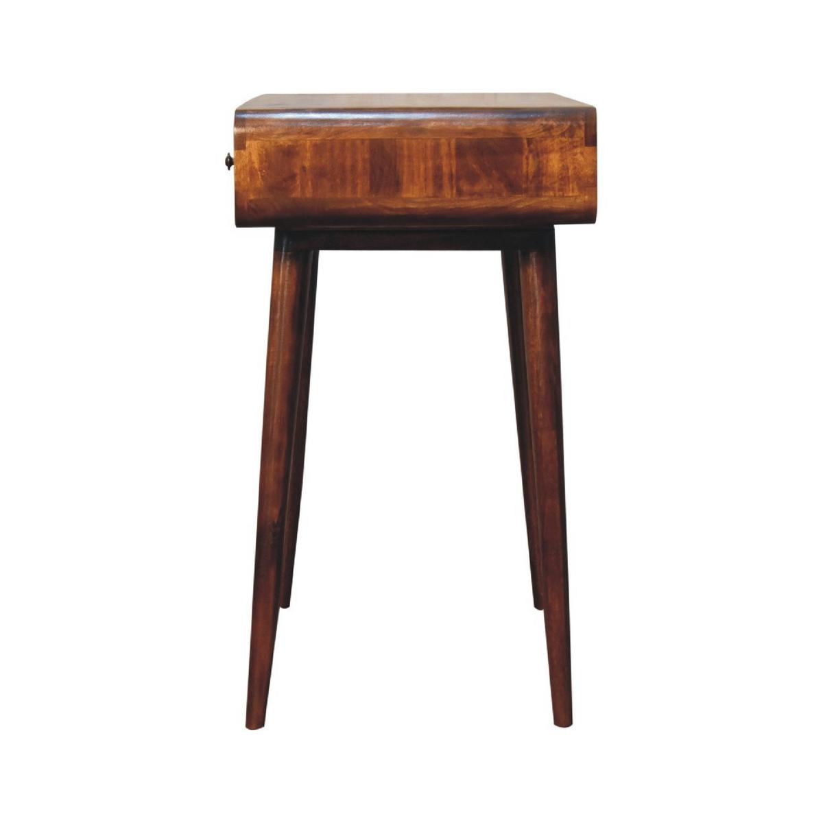 SCHREIBTISCHE aus Massivholz, 1 Schublade, 1 Offenes Fach, Braun - Kastanienfarben/Messingfarben, Holz/Metall (45/90/80cm) - Artisan Furniture