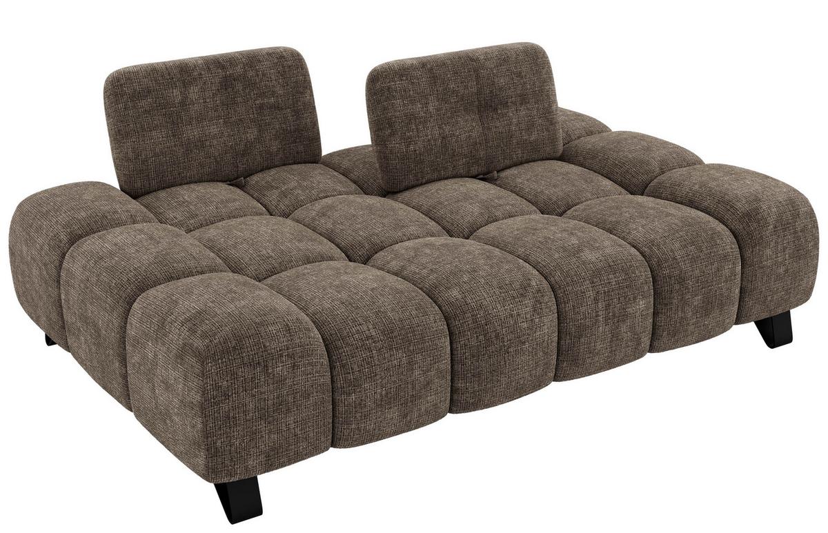 3-SITZER-SOFA NERANO - Braun Schenille - Schwarz/Braun, Textil/Metall (220/88/146cm) - MKS