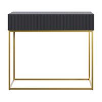 KONSOLENTISCH Veldio Schwarz mit goldenen Beinen 90 cm - Goldfarben/Schwarz, Holzwerkstoff/Metall (35.6/90/79cm) - Selsey