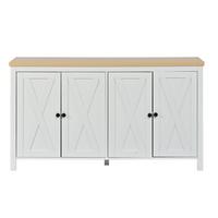 SIDEBOARD Weiß 4 Türen Multifunktional Schrank mit 2 Partitionen - Weiß, Holzwerkstoff (140/78/40cm) - Urban Meuble