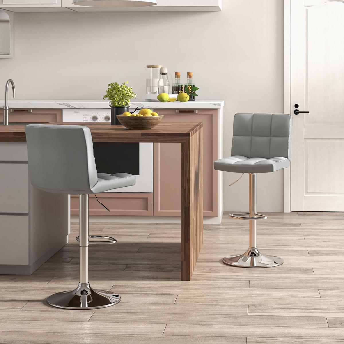 BARHOCKER Grau(2er-Set) - Grau, Metall (43/96.5/42.5cm) - COSTWAY
