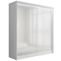 KLEIDERSCHRANK PEKA mit LED - 200 cm - Weiß - Weiß, Holzwerkstoff (200/215/61cm) - ALTDECOR