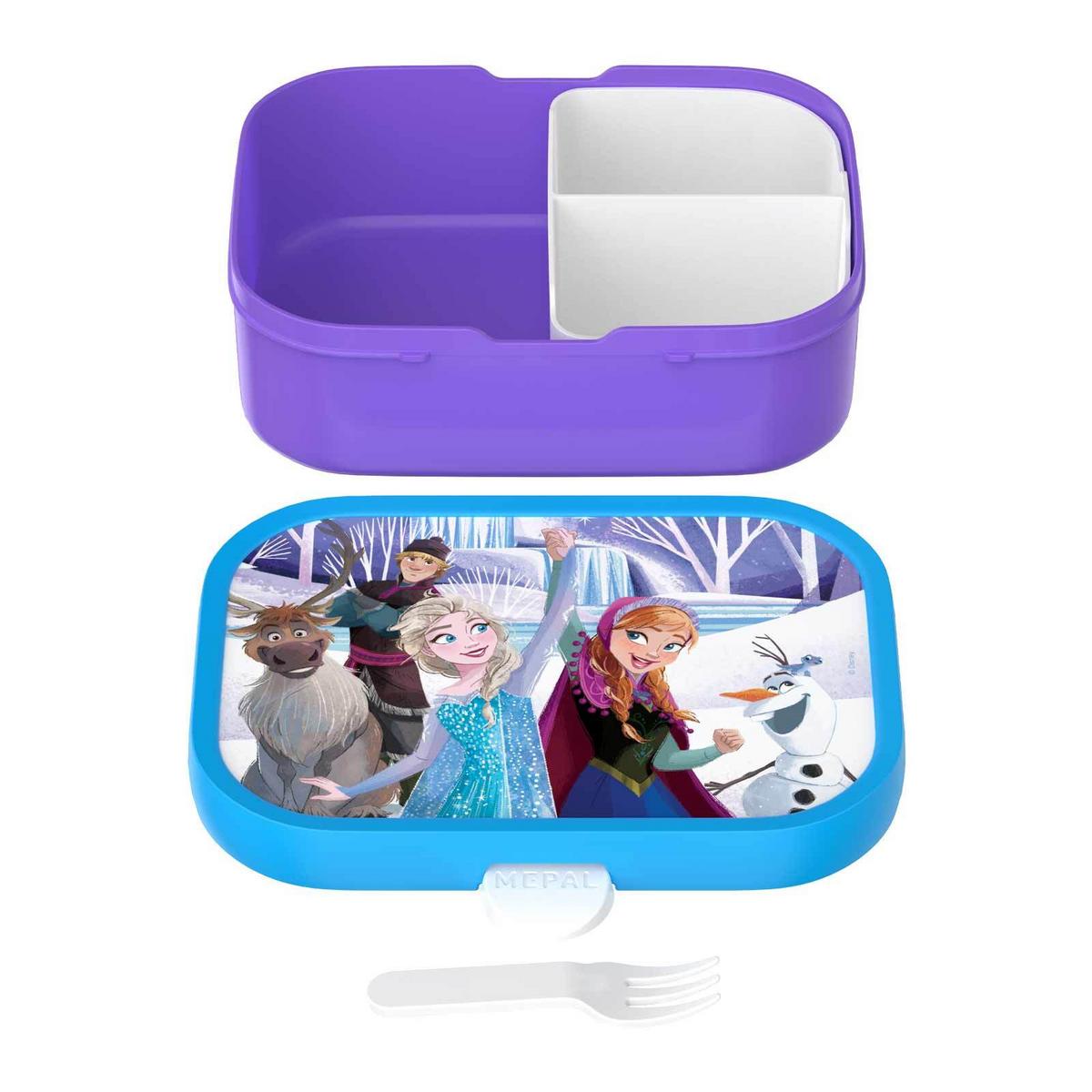 BROTDOSE MIT GABEL Campus (2026) Frozen Friends 750 ml - Blau/Lila, Kunststoff (13.2/6.1/17.8cm) - Mepal