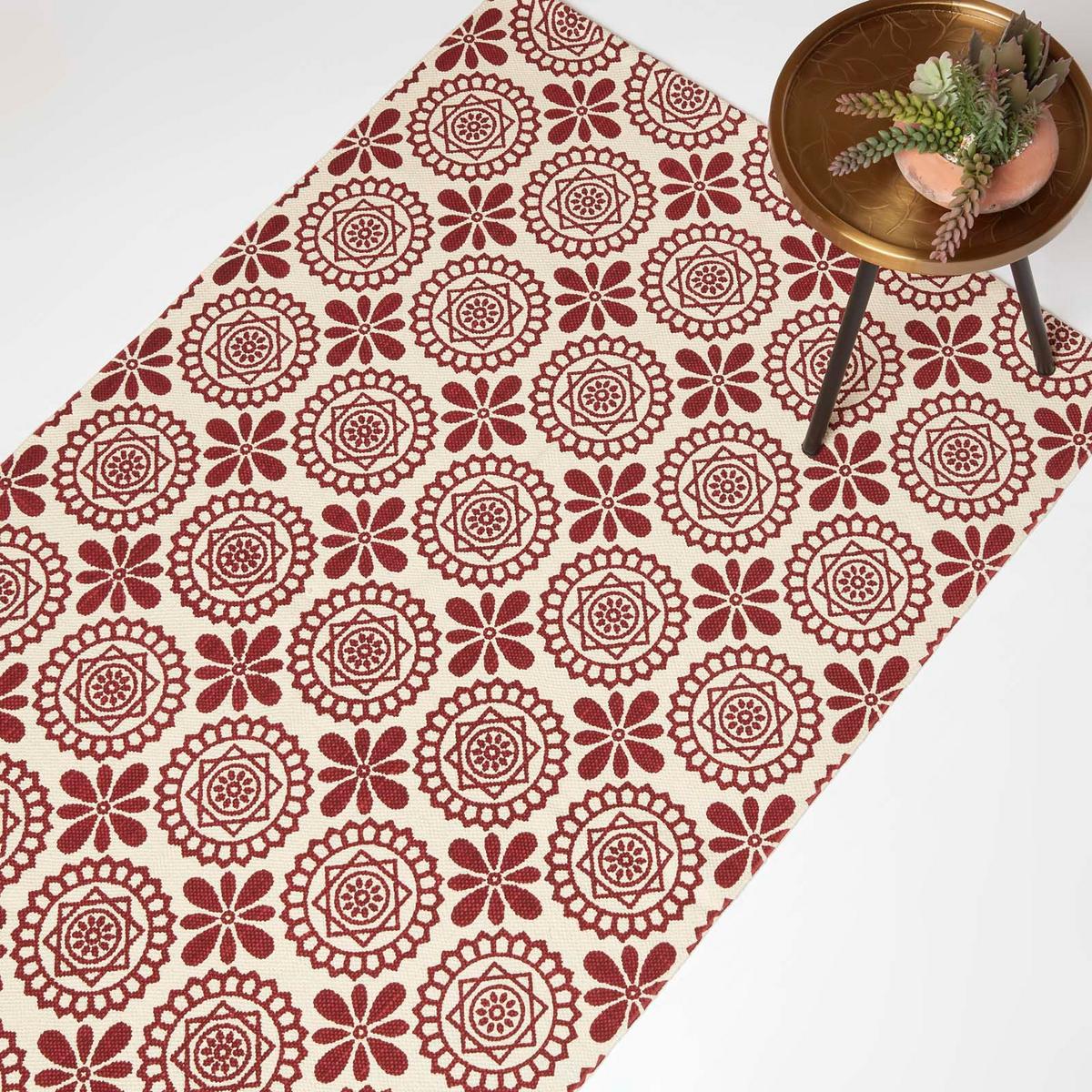 BAUMWOLLTEPPICH Cassia gemustert 90/150 cm - Rot, Textil (90/150cm) - Homescapes