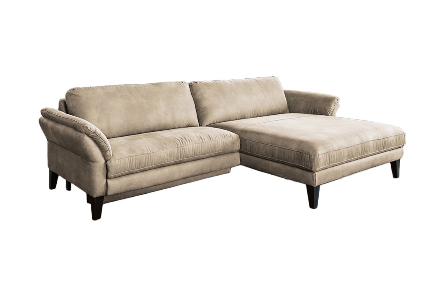 ECKSOFA MIT MOTORISCHER RELAXFUNKTION MALTA Beige Webstoff Relaxfunktion - Beige/Schwarz, Buchenholz/Textil (302/175cm) - KAWOLA
