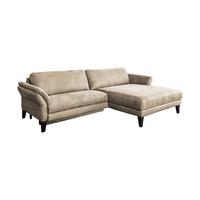 ECKSOFA MIT MOTORISCHER RELAXFUNKTION MALTA Beige Webstoff Relaxfunktion - Beige/Schwarz, Buchenholz/Textil (302/175cm) - KAWOLA