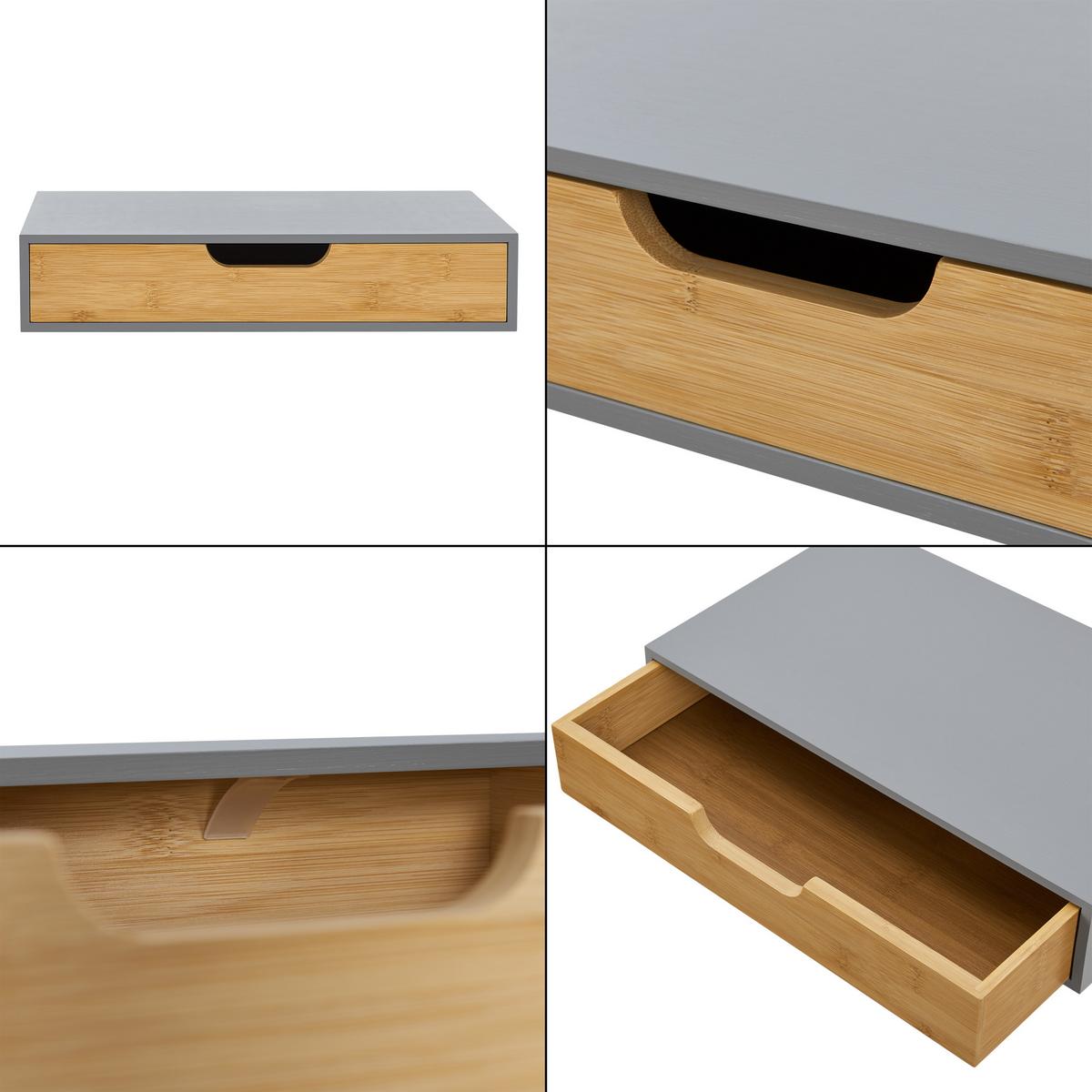 WANDREGAL Bokn - Grau, Holz (40/8/24cm) - [en.casa]