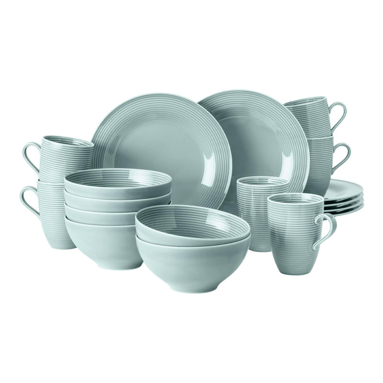 FRÜHSTÜCKS-SET Beat Color Glaze Arktisblau 18-tlg. - Blau, Keramik (2/2/2cm) - Seltmann Weiden