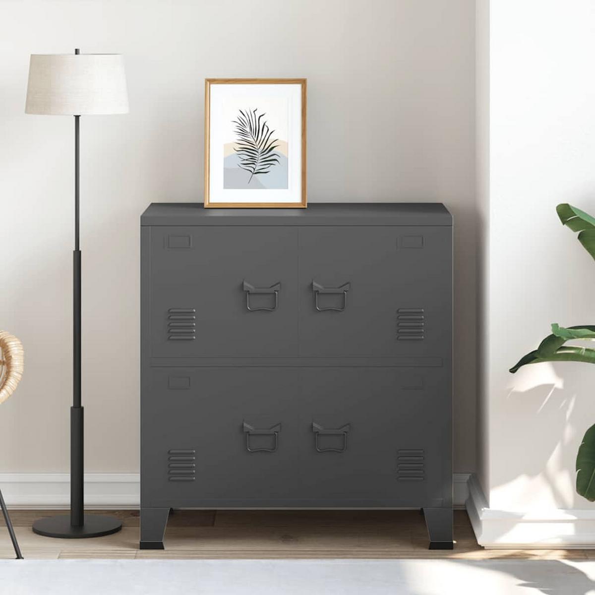 KOMMODE Kelley 75/40/80 cm - Anthrazit, Metall (75/80/40cm) - Nettlife