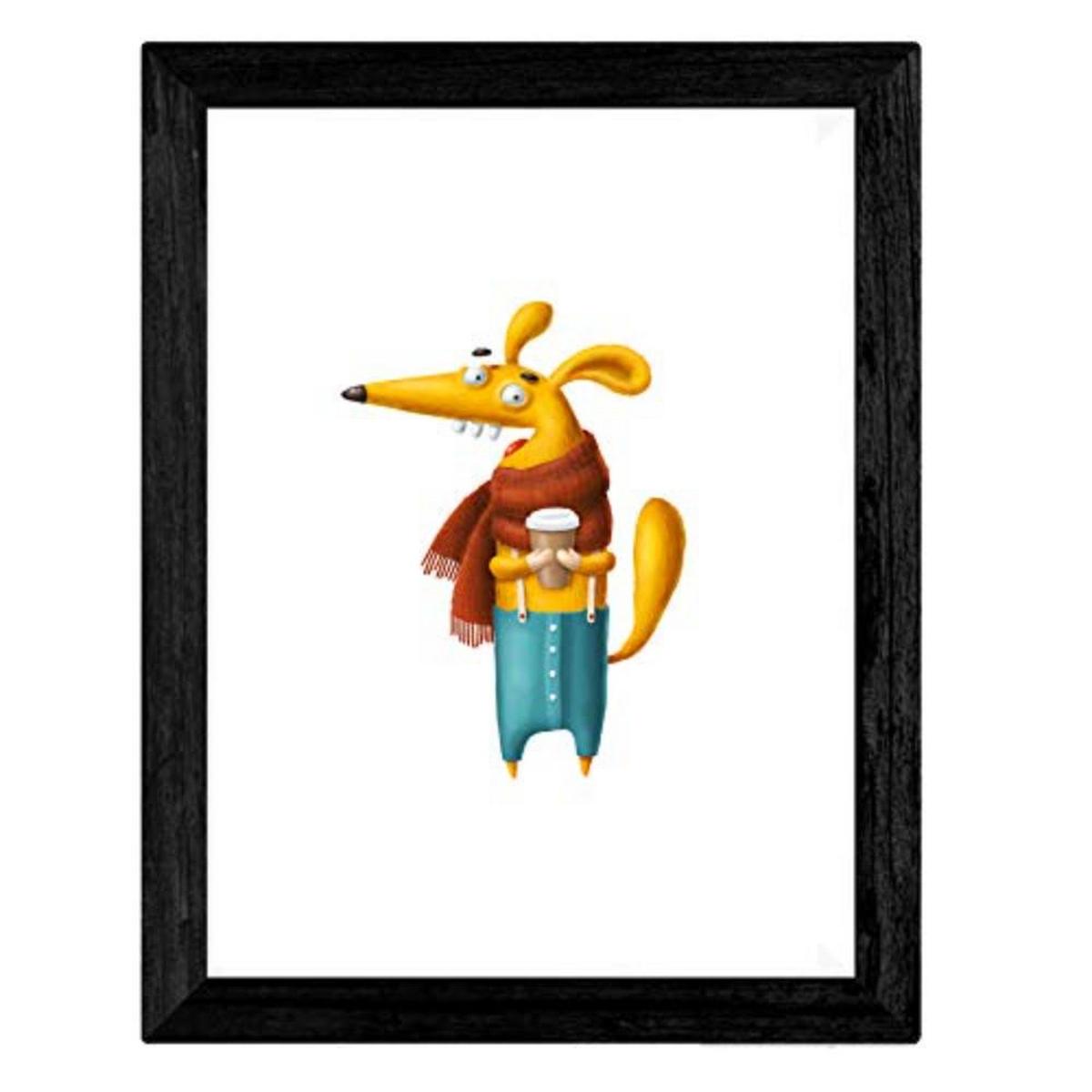 POSTER Set mit 4 Hunden gekleidet A4 Rahmenlos - Klar, Papier (29.7/3cm) - Nacnic