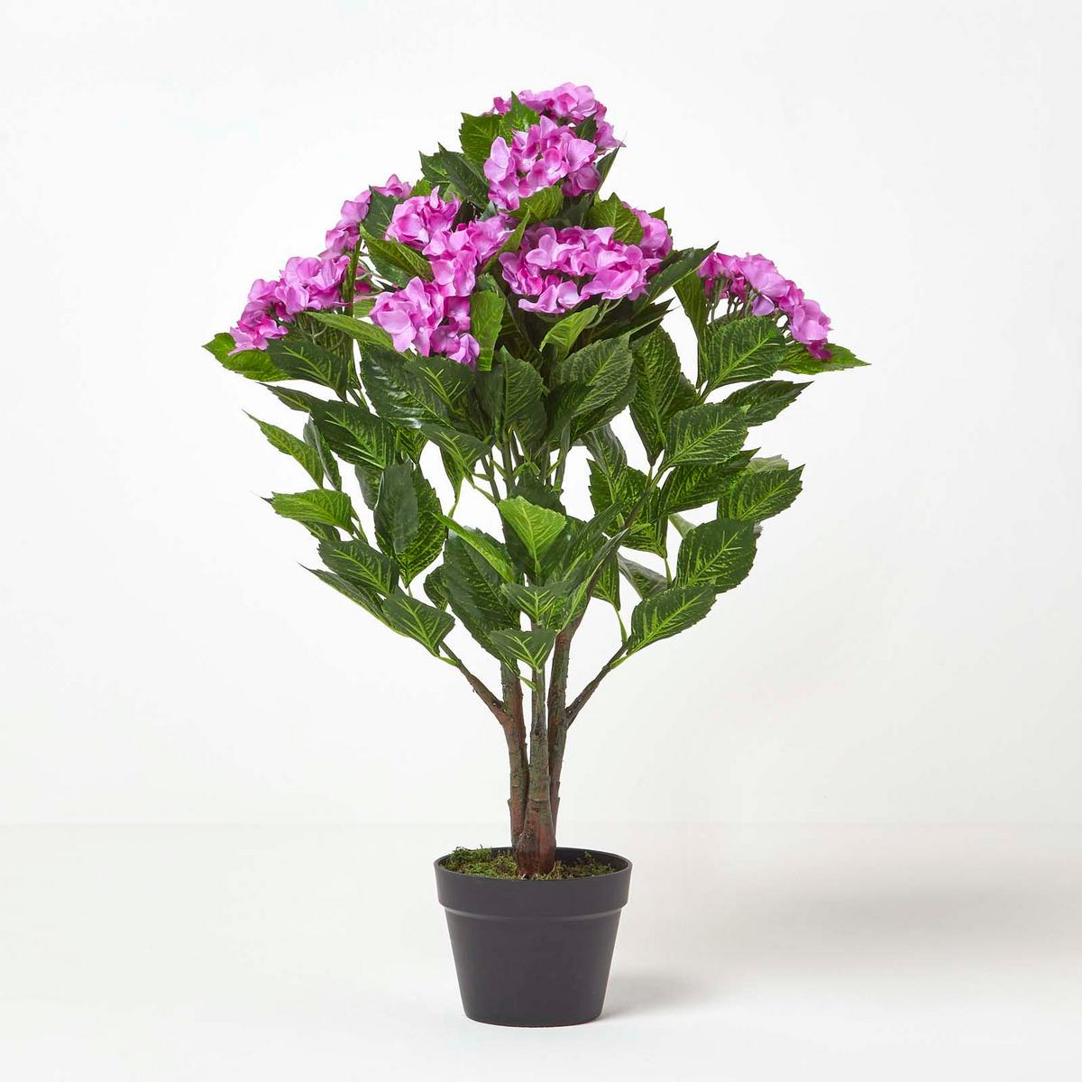 KUNSTBLUME Hortensien lila, 85 cm - Flieder, Kunststoff (85cm) - Homescapes