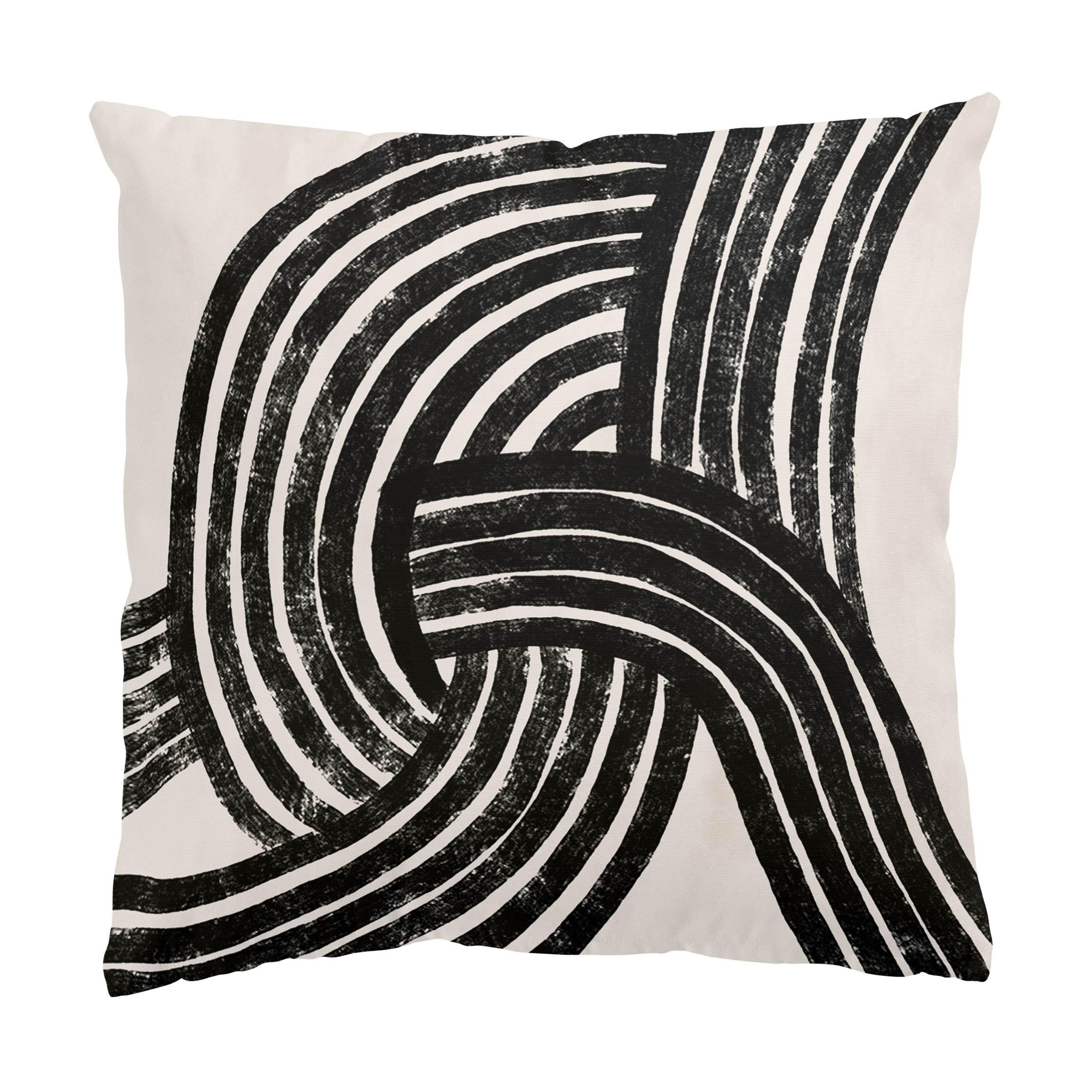 DEKOKISSEN Knoten schwarz 50/50 cm - Beige, Textil (50/50/10cm) - Bilderwelten