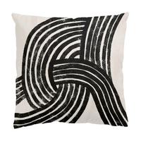 DEKOKISSEN Knoten schwarz 50/50 cm - Beige, Textil (50/50/10cm) - Bilderwelten