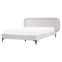 BETT mit Lattenrost 160/200 cm Hellgrau Suzette - Hellgrau, Textil (160/200cm) - Beliani