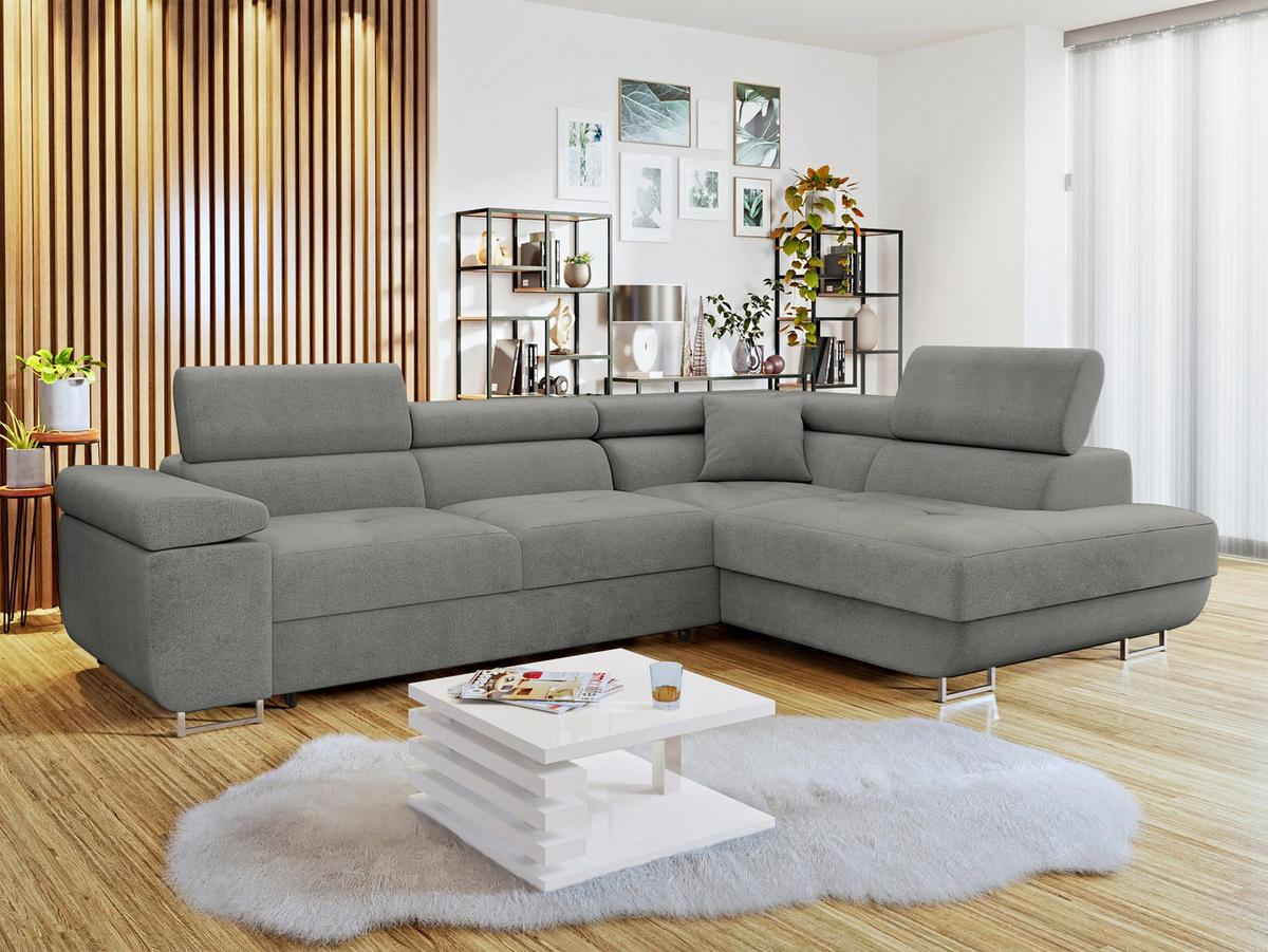 ECKSOFA Torezio, Seite: Rechts - Dunkelgrau, Holz/Textil (274/203cm) - MIRJAN24
