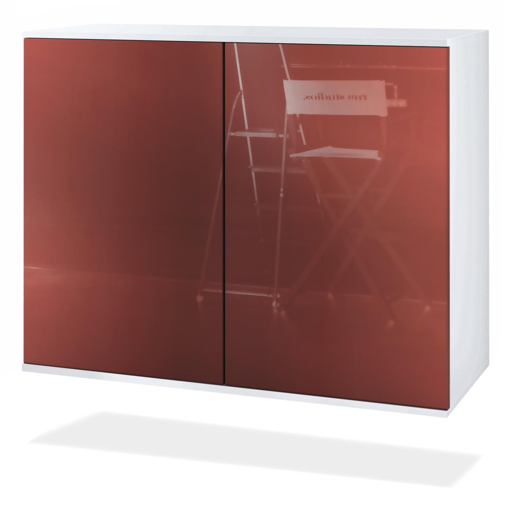 KOMMODE Skadu Bordeaux Hochglanz - Bordeaux, Holzwerkstoff (92.5/73.5/35cm) - Vladon