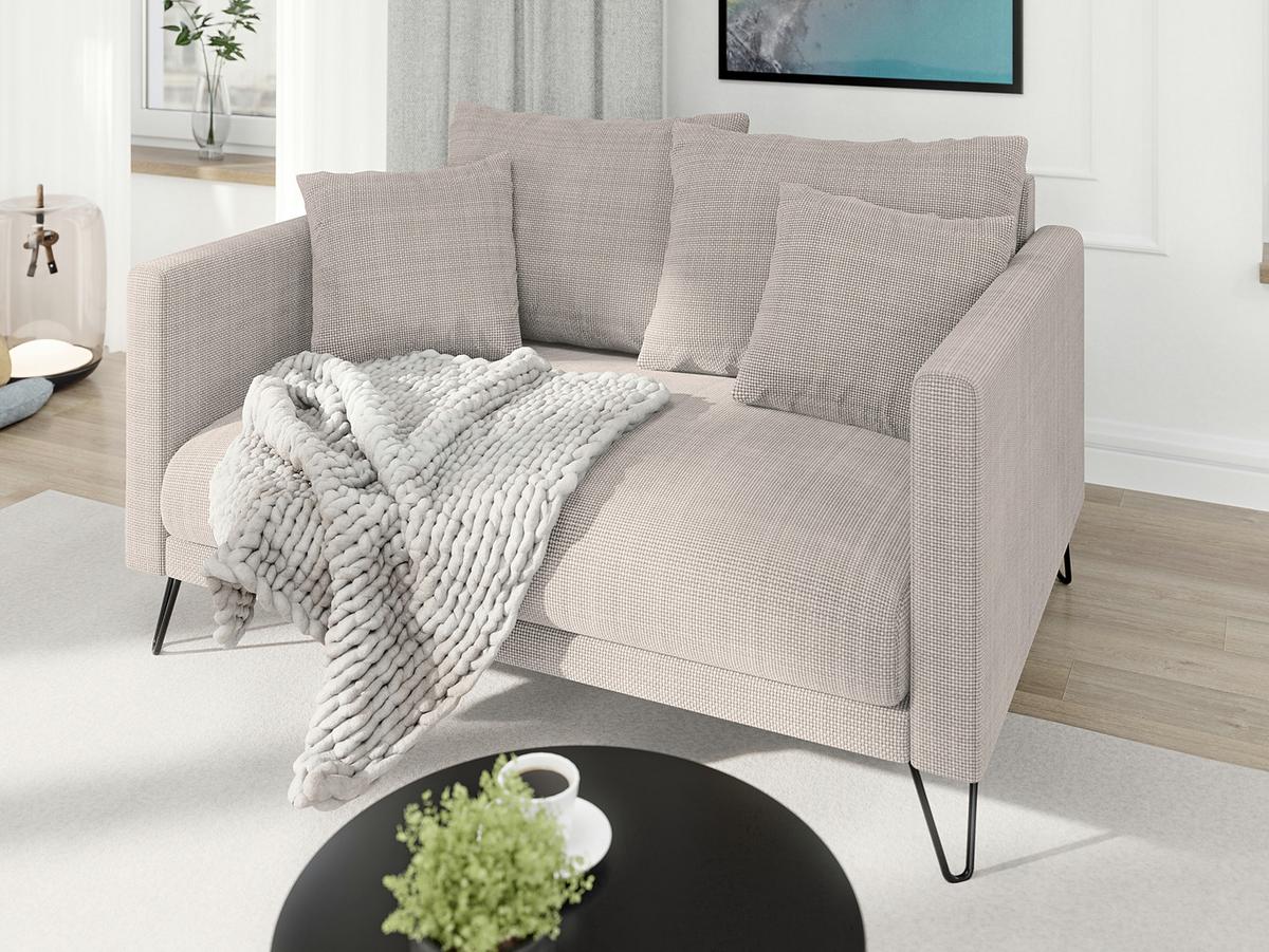 2-SITZER-SOFA Harmony Taupe Chenille - Taupe/Schwarz, Holz/Textil (140/85/100cm) - S-Style Möbel
