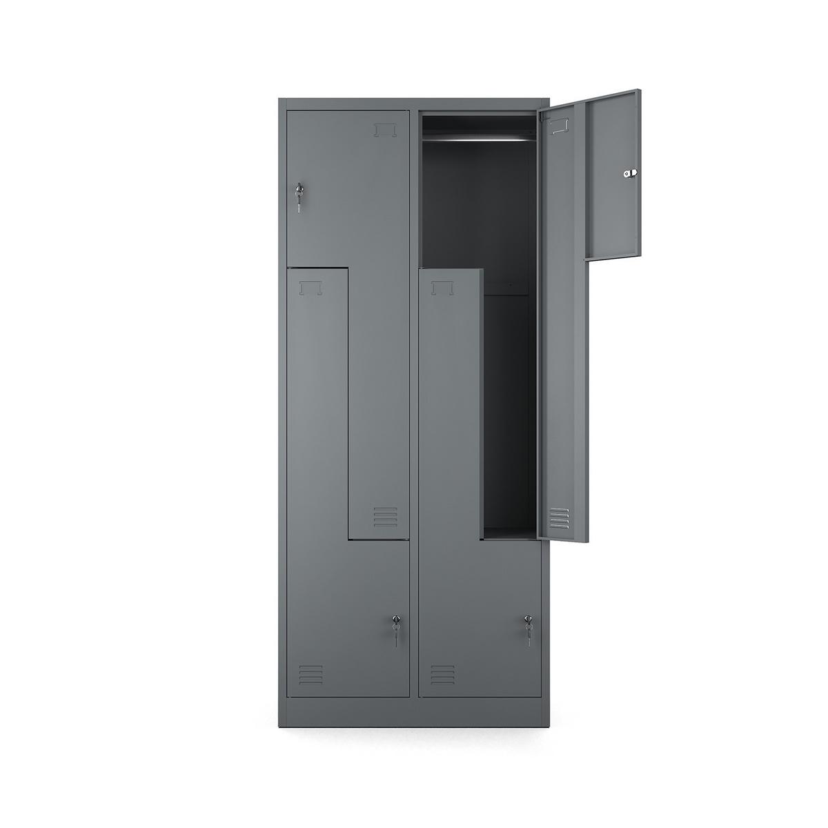 MEHRZWECKSCHRANK 4-türig mit 4 Fächer Anthrazit 80x185x45cm - Anthrazit, Metall (80/185/45cm) - Muralo