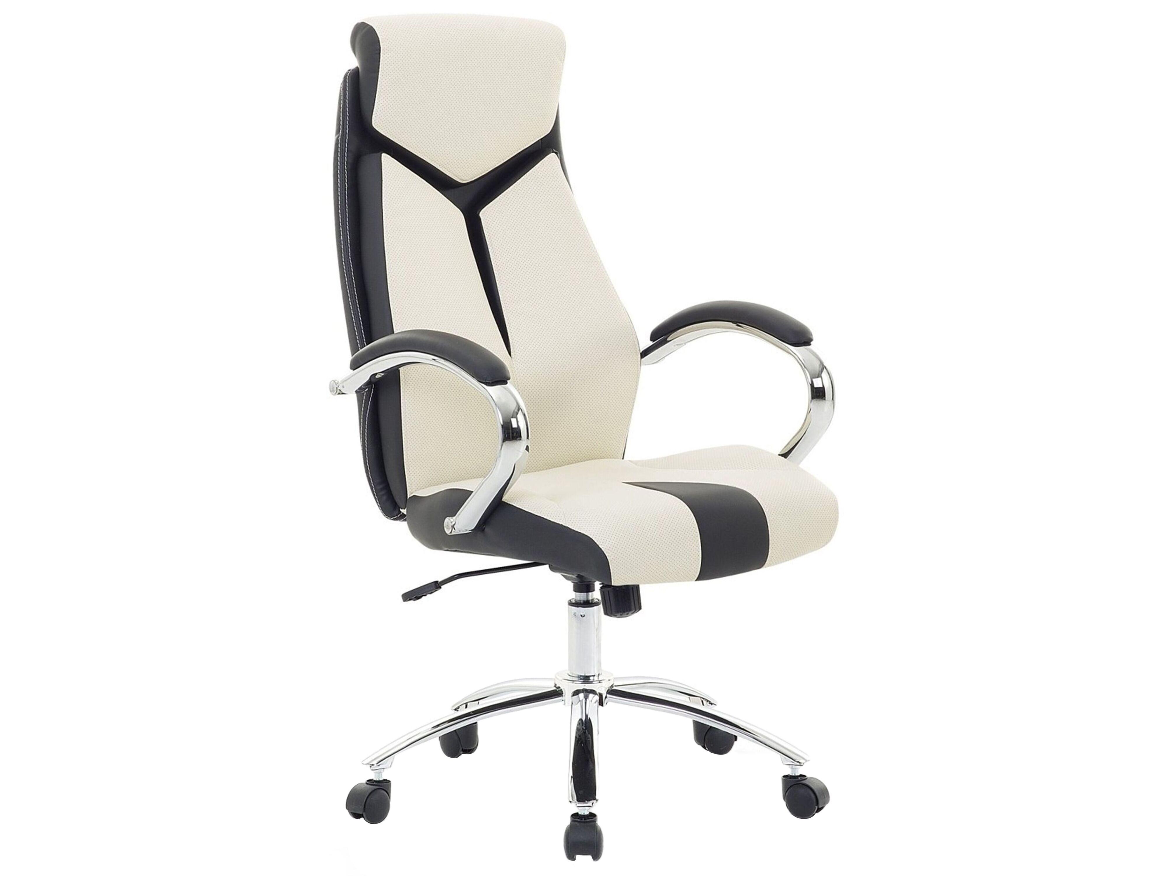 BÜROSTUHL Polyester Beige Formula - Beige, Kunststoff/Textil (63/115/72cm) - Beliani
