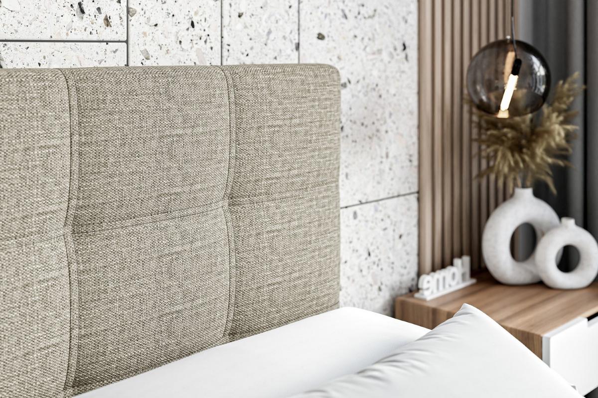BOXBETT mit Matratze H3 und Lattenrost - MARCE - 90x200 - Links Beige - Beige, Holzwerkstoff (90/200cm) - ALTDECOR