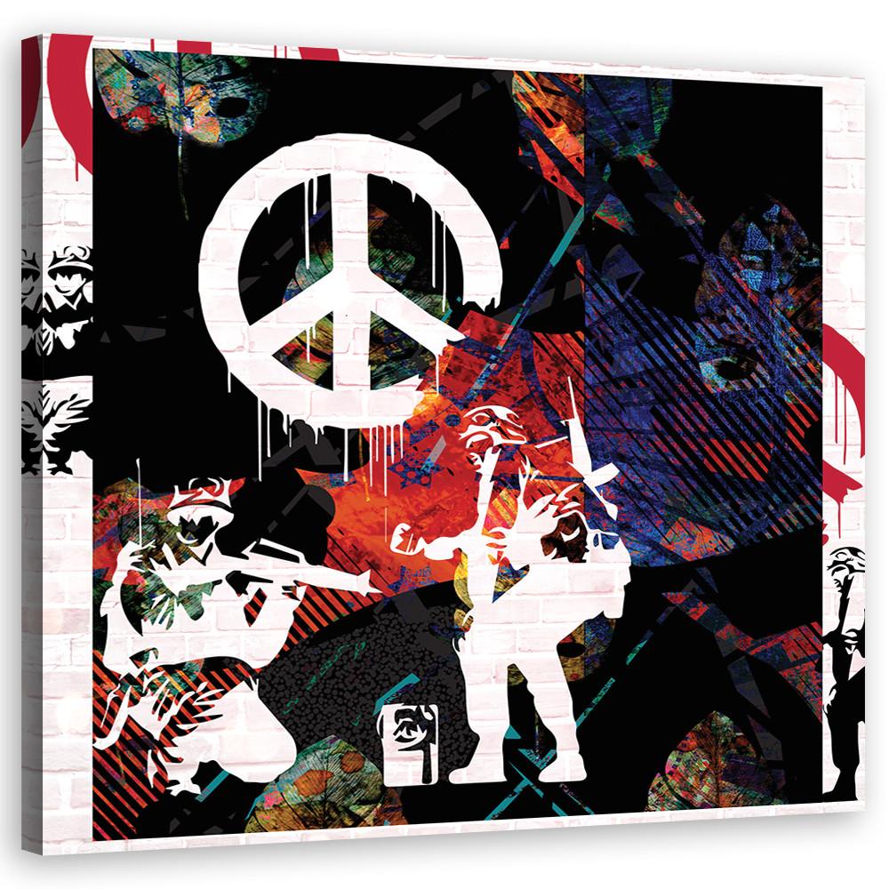 WANDBILD banksy cnd solider - Multicolor, Textil (30/30cm) - Feeby