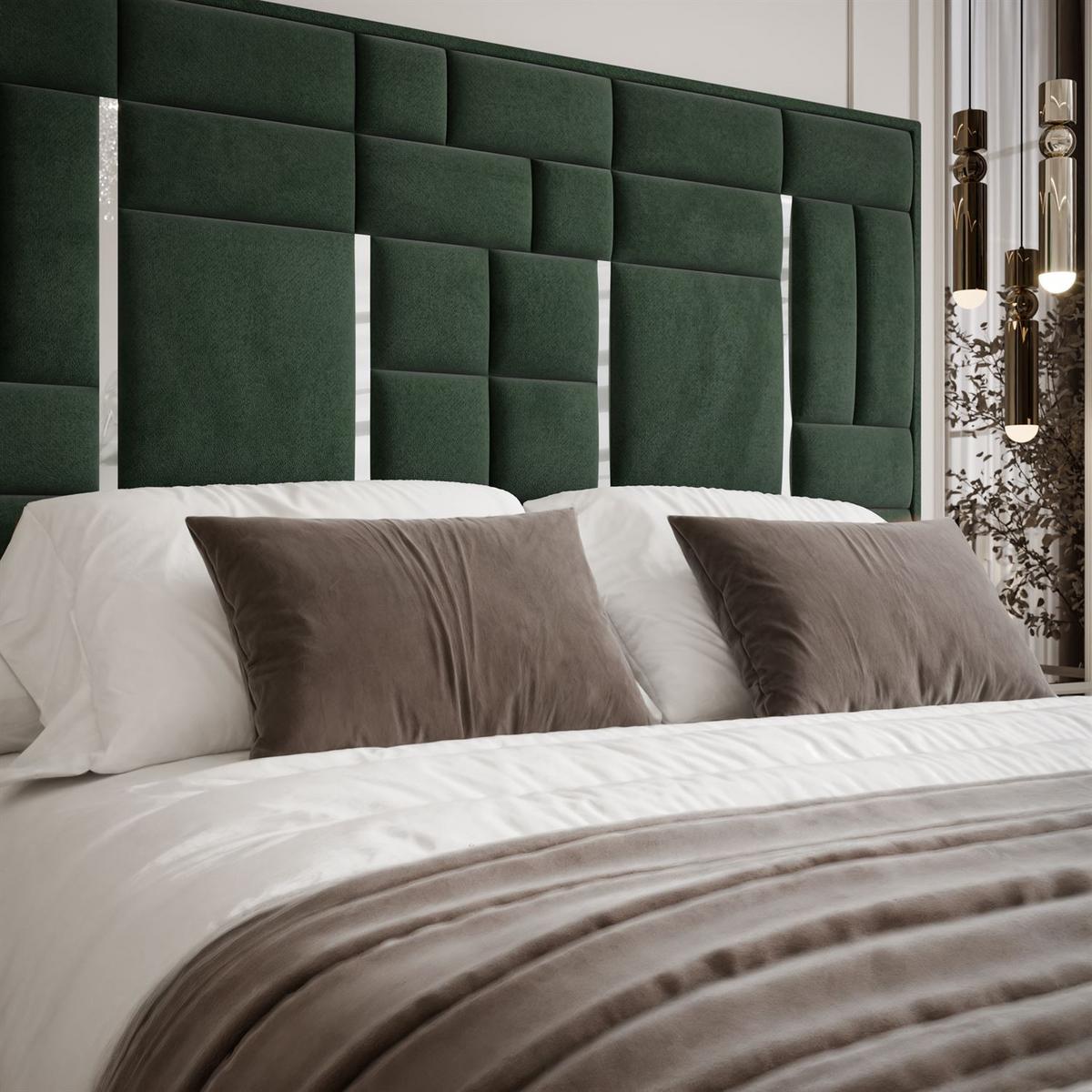 POLSTERBETT BRIGITTE SILVER mit Bettkasten 180x200 cm Element 12 - Grün, Textil (180/200cm) - Lookway