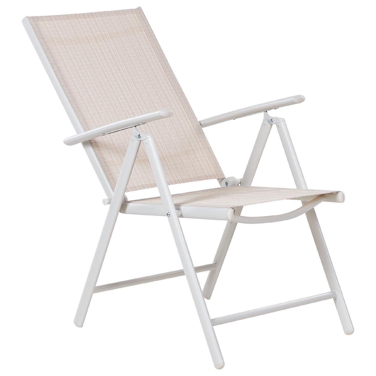 GARTENSTUHL 6er-Set Aluminium beige Catania - Beige, Metall (54/103/65cm) - Beliani
