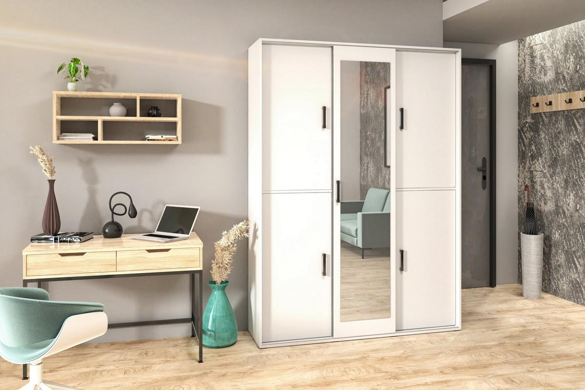 GARDEROBENSCHRANK BENVENO 150/21040 Modern Garderobenschrank Weiß - Weiß, Holzwerkstoff (150/210/40cm) - MASSENO