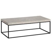 COUCHTISCH in Stein-Optik mit Metallbeinen, Modernes Design, Rechteckig, Groß, Beige 120x60x38 cm - Beige/Schwarz, Holzwerkstoff/Metall (60/120/38cm) - KADIMA DESIGN