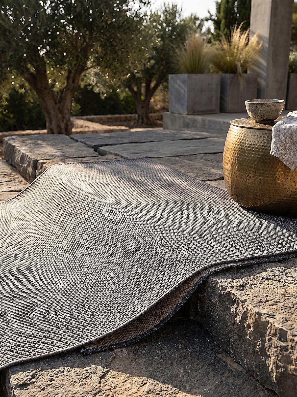 FLACHWEBTEPPICH Uni BORNO Polypropylen Anthrazit 200 x 280 cm - Anthrazit, Textil (200/280cm) - KADIMA DESIGN